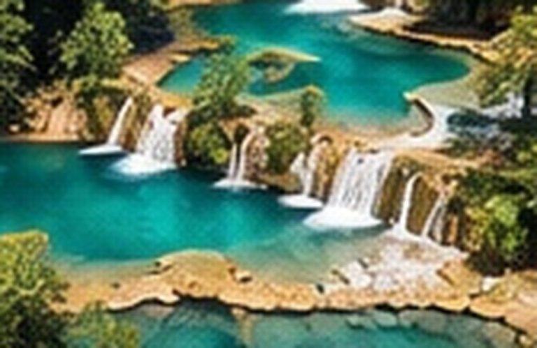 Agua turquesa sobre la piedra caliza de Semuc Champey